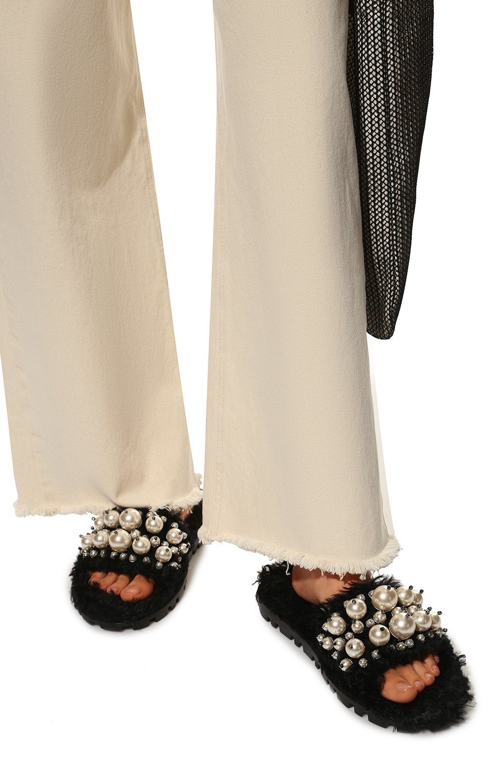 Текстильные шлепанцы MIU MIU черного цвета по цене 105000 руб., арт. 5XX535-324-F0002-010, фото 3 Текстильные шлепанцы MIU MIU, арт. 5XX535-324-F0002-010, фото 3