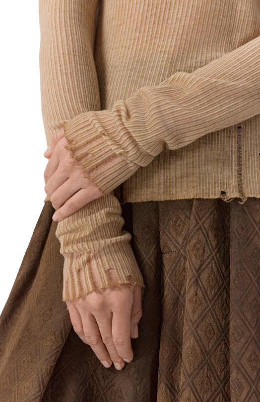 Шерстяной лонгслив Uma Wang UK7114 Бежевый  UK7114 Фото 5