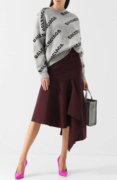 Шерстяной пуловер с круглым вырезом и логотипом бренда BALENCIAGA, арт. 529206/T1473, фото 2