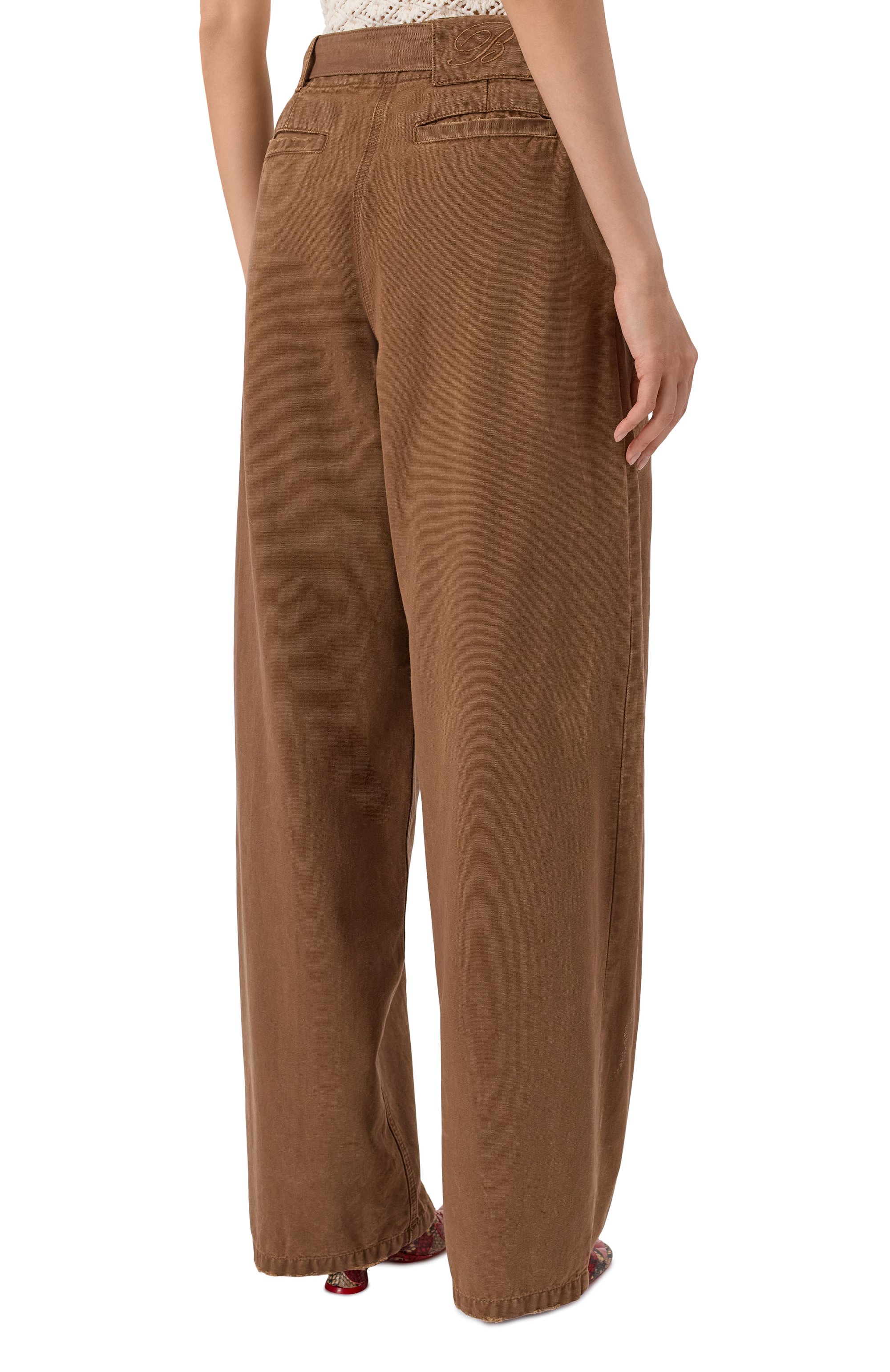 Брюки BLUMARINE коричневого цвета по цене 89600 руб., арт. 2J226A, фото 4 Брюки BLUMARINE, арт. 2J226A, фото 4