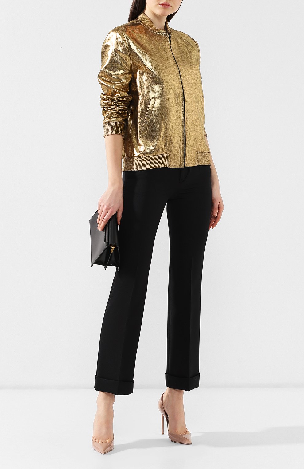 Бомбер из смеси хлопка и льна SAINT LAURENT, арт. 571757/Y645U, фото 2