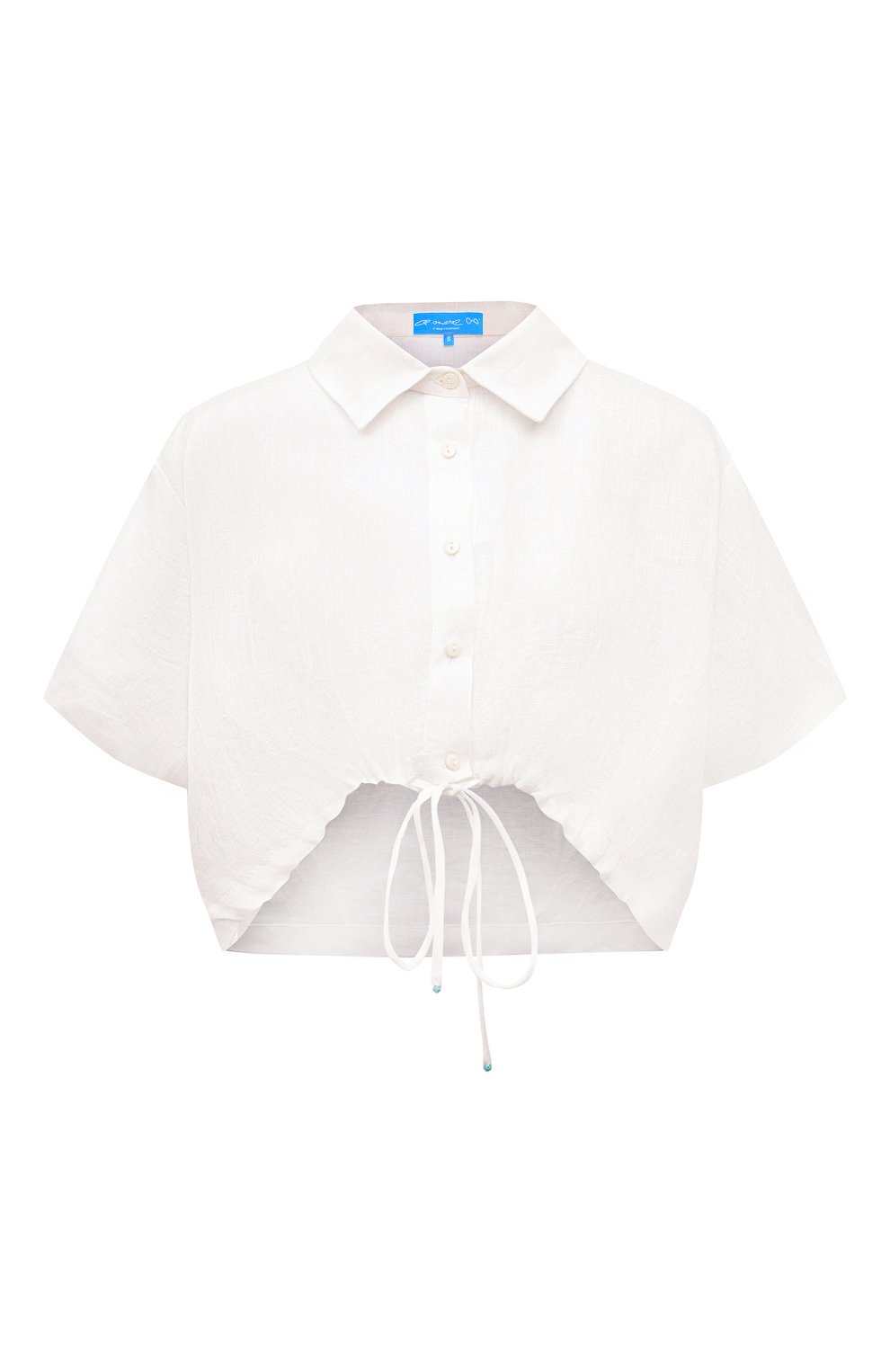 Льняная рубашка A MERE CO белого цвета по цене 31050 руб., арт. AMC-RSS24-03034W, фото 1 Льняная рубашка A MERE CO, арт. AMC-RSS24-03034W, фото 1