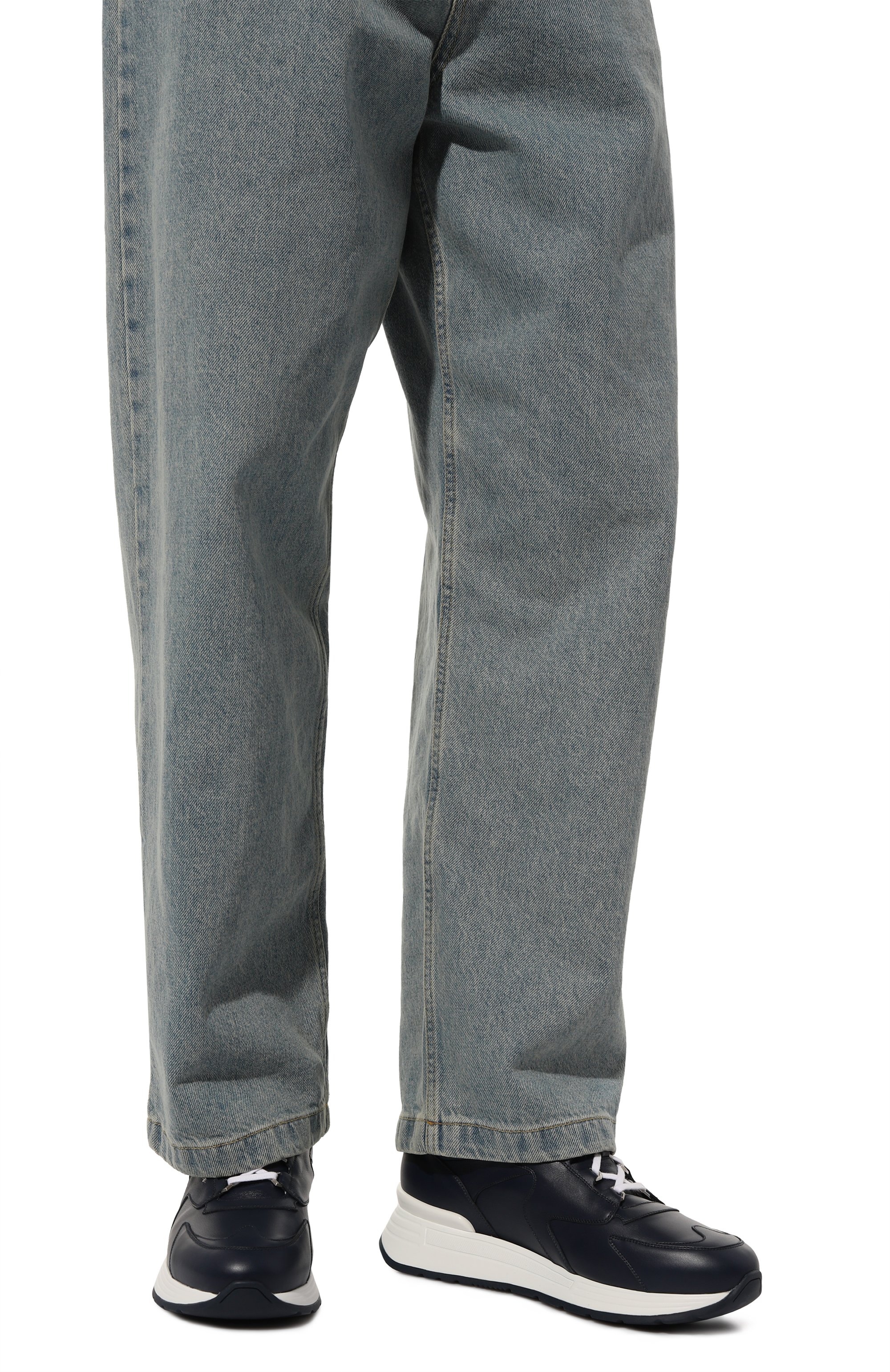 Кожаные кроссовки STEFANO RICCI темно-синего цвета по цене 221500 руб., арт. UF26EG6509_VTS/SDPMW, фото 3 Кожаные кроссовки STEFANO RICCI, арт. UF26EG6509_VTS/SDPMW, фото 3