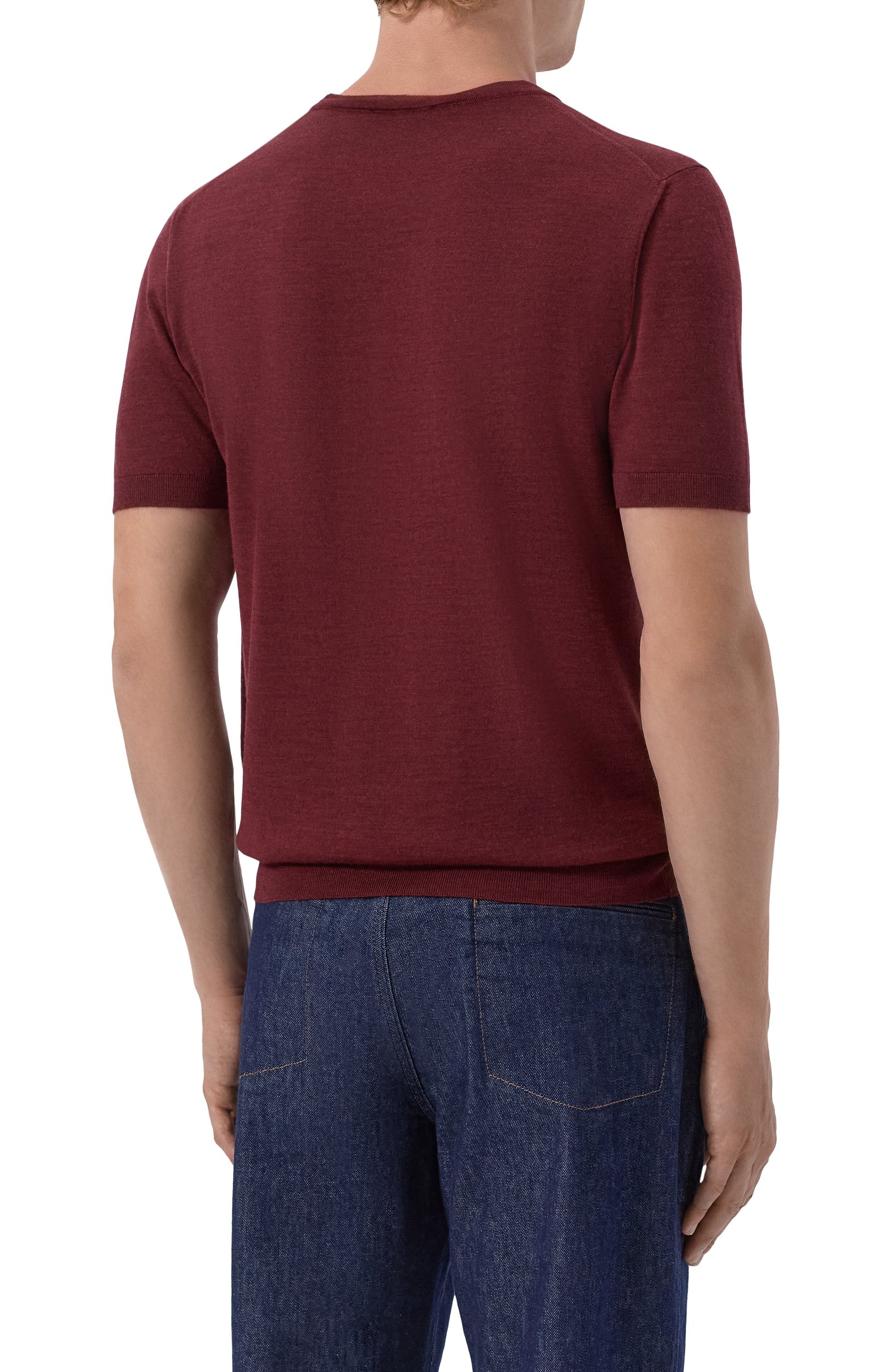 Шерстяной джемпер CORNELIANI бордового цвета по цене 63650 руб., арт. 28M525/2A25126, фото 4 Шерстяной джемпер CORNELIANI, арт. 28M525/2A25126, фото 4