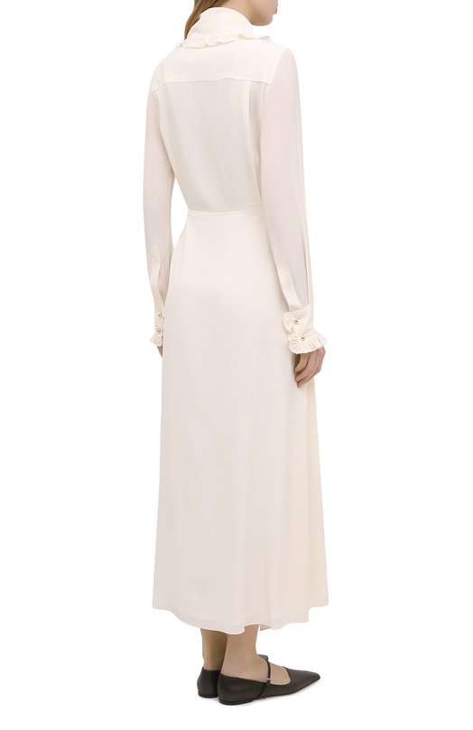 Шелковое платье Victoria Beckham 1121WDR002283A Кремовый  1121WDR002283A Фото 4