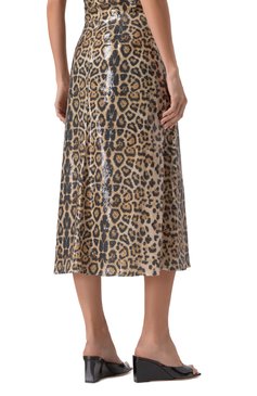 Женская юбка с отделкой пайетками IN THE MOOD FOR LOVE леопардового цвета, арт. RS2500200003 | Фото 4 (Длина Ж (юбки, платья, шорты): Миди; Материал сплава: Проставлено; Драгоценные камни: Проставлено; Стили: Гламурный; Кросс-КТ: костюм; Материал внешний: Синтетический материал)