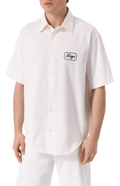 Хлопковая рубашка HUGO BLUE, арт. 50539100, фото 3