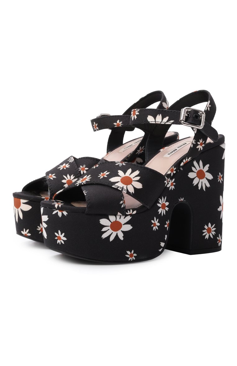 Текстильные босоножки MIU MIU, арт. 5XZ440-3L7K-F0002-125, фото 1