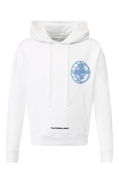 Мужской хлопковое худи OFF-WHITE белого цвета, арт. 0MBB034R20E300030188 | Фото 1 (Материал внешний: Хлопок; Длина (для топов): Стандартные; Рукава: Длинные; Мужское Кросс-КТ: Худи-одежда; Статус проверки: Проверена категория; Принт: С принтом; Материал сплава: Проставлено; Драгоценные камни: Проставлено; Стили: Кэжуэл)