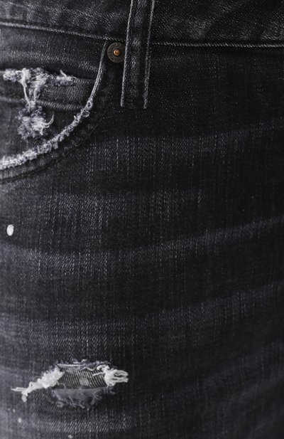 Джинсы с потертостями DSQUARED2 черного цвета по цене 34300 руб., арт. S75LB0134/S30357, фото 5 Джинсы с потертостями DSQUARED2, арт. S75LB0134/S30357, фото 5