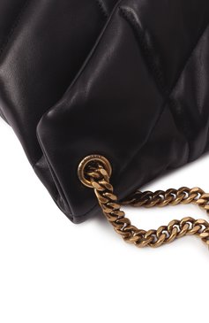 Женская сумка puffer medium SAINT LAURENT черного цвета, арт. 577475/1EL07 | Фото 3 (Размер: medium; Драгоценные камни: Проставлено; Ремень/цепочка: На ремешке; Материал: Натуральная кожа; Материал сплава: Проставлено)