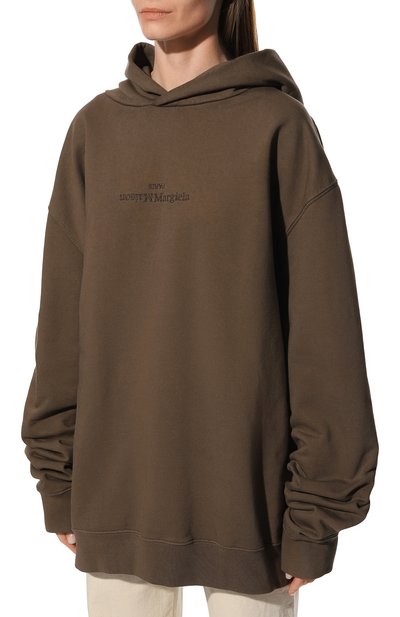 Хлопковое худи MAISON MARGIELA хаки цвета по цене 82100 руб., арт. S50GU0197/S25520, фото 3 Хлопковое худи MAISON MARGIELA, арт. S50GU0197/S25520, фото 3
