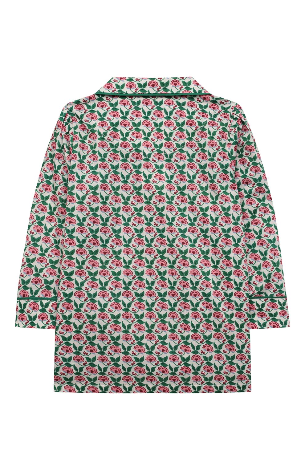 Хлопковая пижама LITTLE YOLKE зеленого цвета по цене 10550 руб., арт. AW21-12C-SP-GR, фото 3 Хлопковая пижама LITTLE YOLKE, арт. AW21-12C-SP-GR, фото 3