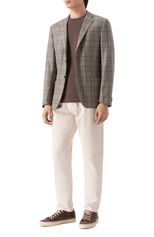 Хлопковая футболка Brunello Cucinelli M0B138440 Коричневый  M0B138440 Фото 2