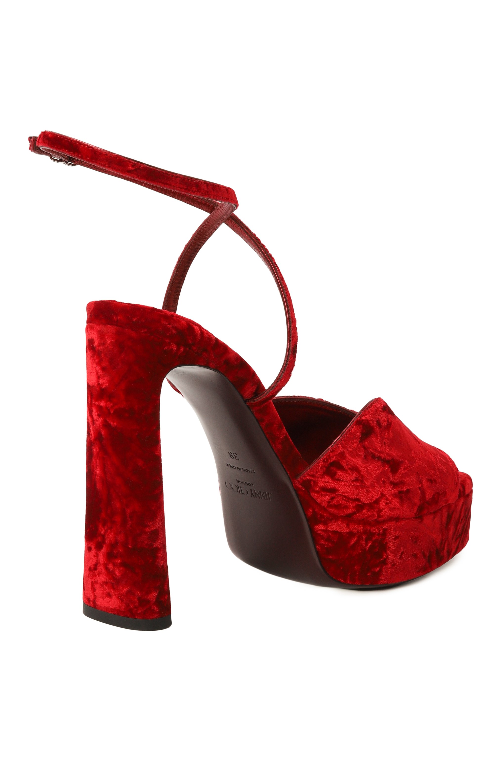 Текстильные босоножки karli 125 JIMMY CHOO, арт. KARLI/PF 125/RDV, фото 5