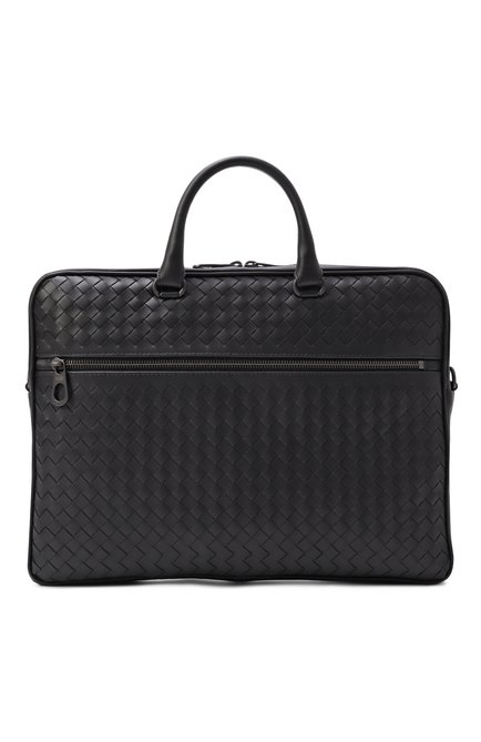 Мужская портфель BOTTEGA VENETA черного цвета, арт. 516110/V47W1 | Фото 1 (Сумки-технические: Портфели; Ремень/цепочка: На ремешке; Материал сплава: Проставлено; Размер: large; Драгоценные камни: Проставлено; Материал: Натуральная кожа)