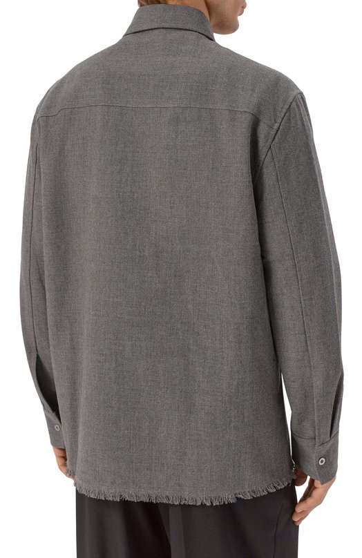 Шерстяная рубашка Jil Sander J21DL0250/J41557 Серый  J21DL0250/J41557 Фото 4