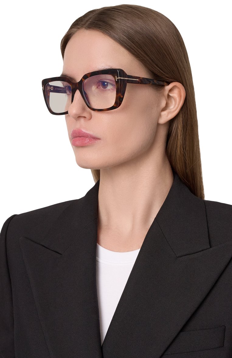 Женские оправа TOM FORD коричневого цвета, арт. TF5992-B 052 | Фото 2 (Тип очков: Оправа; Материал: Пластик; Очки форма: Квадратные; Оптика Гендер: оптика-женское)