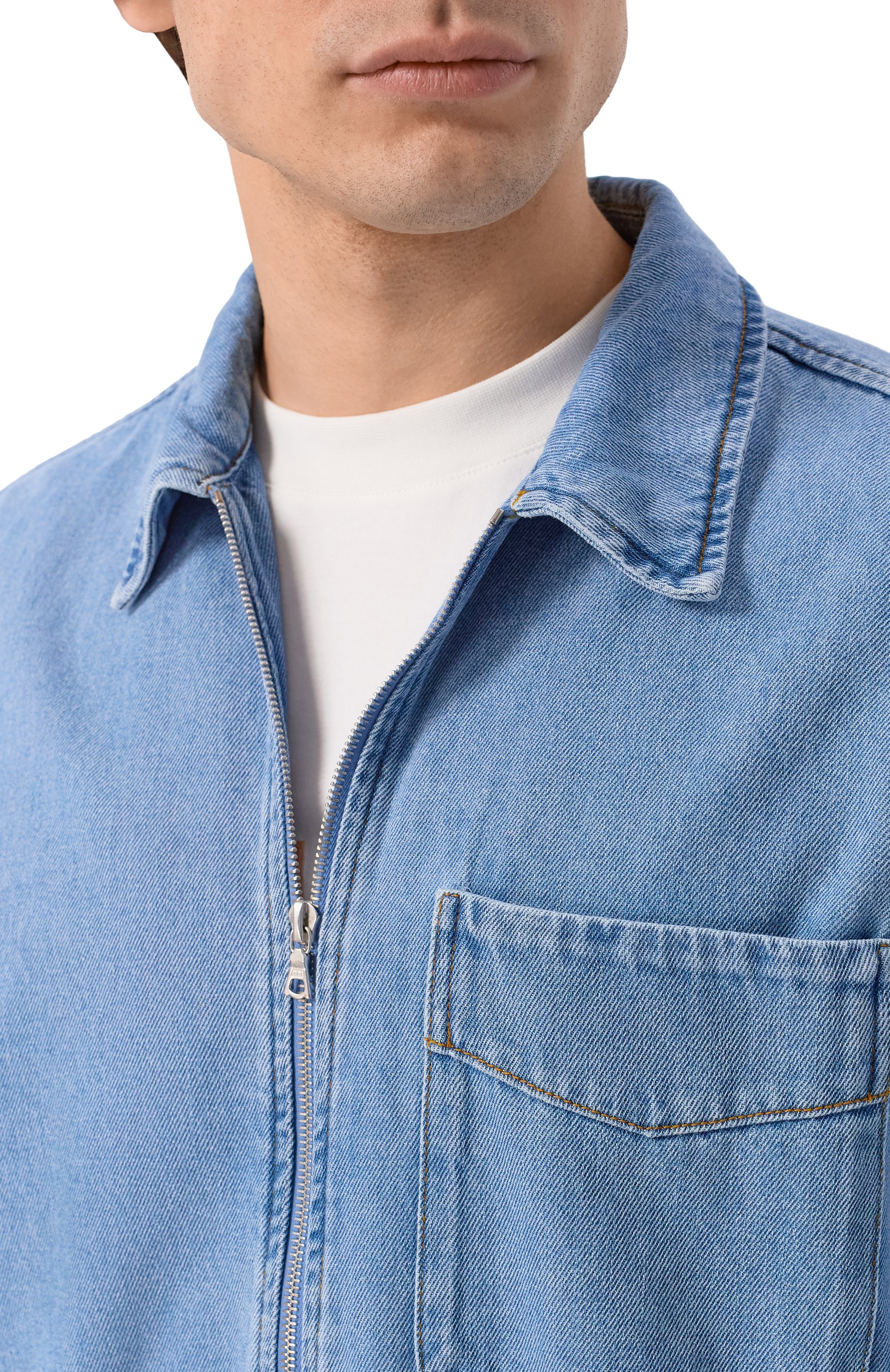 Джинсовая рубашка DRIES VAN NOTEN голубого цвета по цене 67550 руб., арт. 020775/3385, фото 5 Джинсовая рубашка DRIES VAN NOTEN, арт. 020775/3385, фото 5