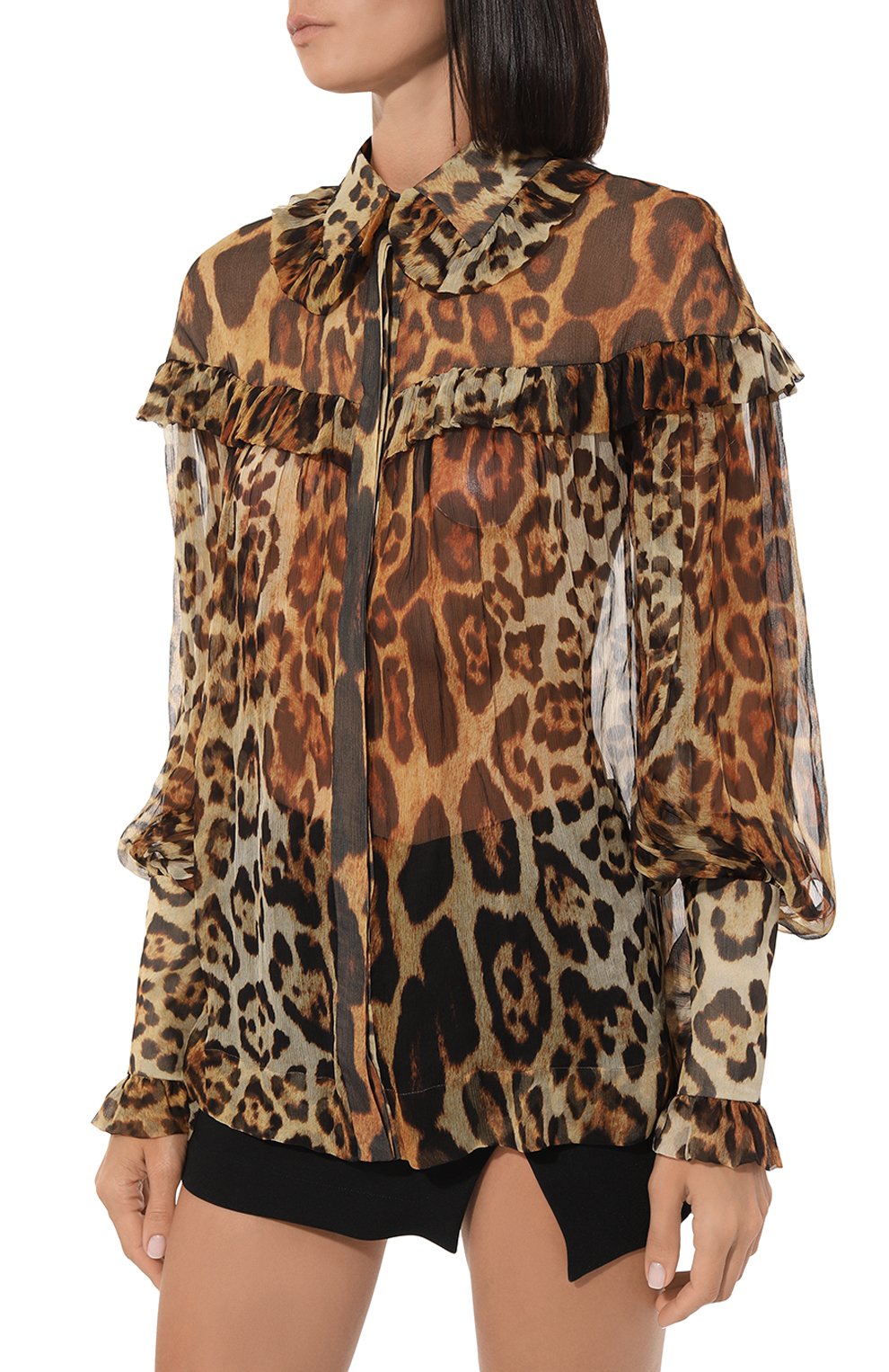 Шелковая блузка YANA DRESS леопардового цвета по цене 165000 руб., арт. 1-26-073-4205, фото 3 Шелковая блузка YANA DRESS, арт. 1-26-073-4205, фото 3