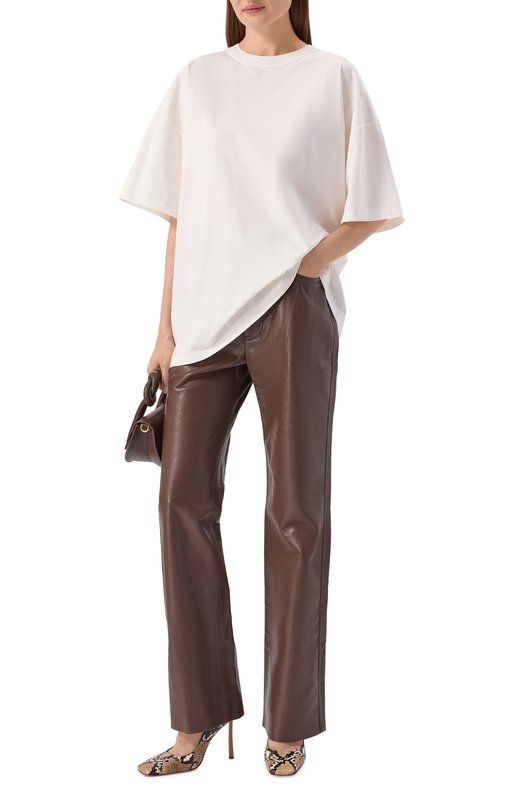 Хлопковая футболка Nanushka WREN Белый  WREN Фото 2