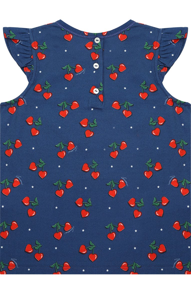 Хлопковый топ с принтом и оборками GUCCI, арт. 458222/X5N48, фото 1