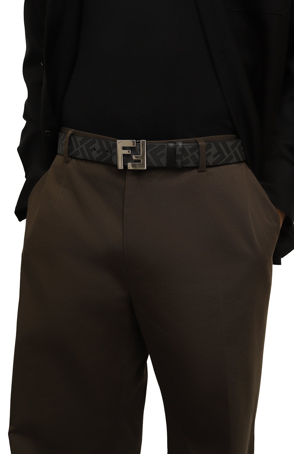 Двусторонний ремень FENDI черного цвета по цене 58050 руб., арт. 7C0424 AGR9, фото 3 Двусторонний ремень FENDI, арт. 7C0424 AGR9, фото 3