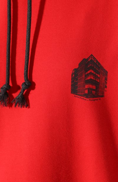 Хлопковое худи ACNE STUDIOS красного цвета по цене 30800 руб., арт. AI0048, фото 5 Хлопковое худи ACNE STUDIOS, арт. AI0048, фото 5