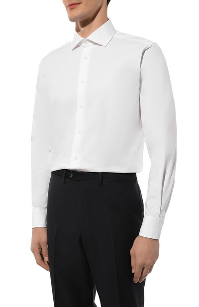 Хлопковая сорочка CORNELIANI белого цвета по цене 56600 руб., арт. 94P100-9411700, фото 4 Хлопковая сорочка CORNELIANI, арт. 94P100-9411700, фото 4