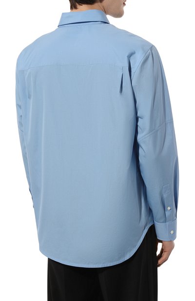 Хлопковая рубашка HELMUT LANG голубого цвета по цене 44000 руб., арт. M10HM504, фото 4 Хлопковая рубашка HELMUT LANG, арт. M10HM504, фото 4