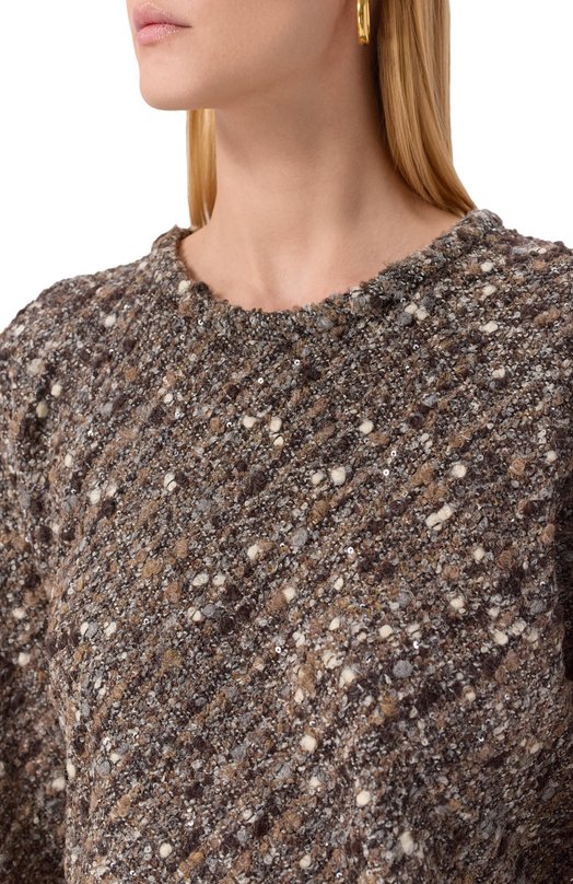 Шерстяной топ Giambattista Valli 25FWSVCA1014/77GR0 Коричневый  25FWSVCA1014/77GR0 Фото 5