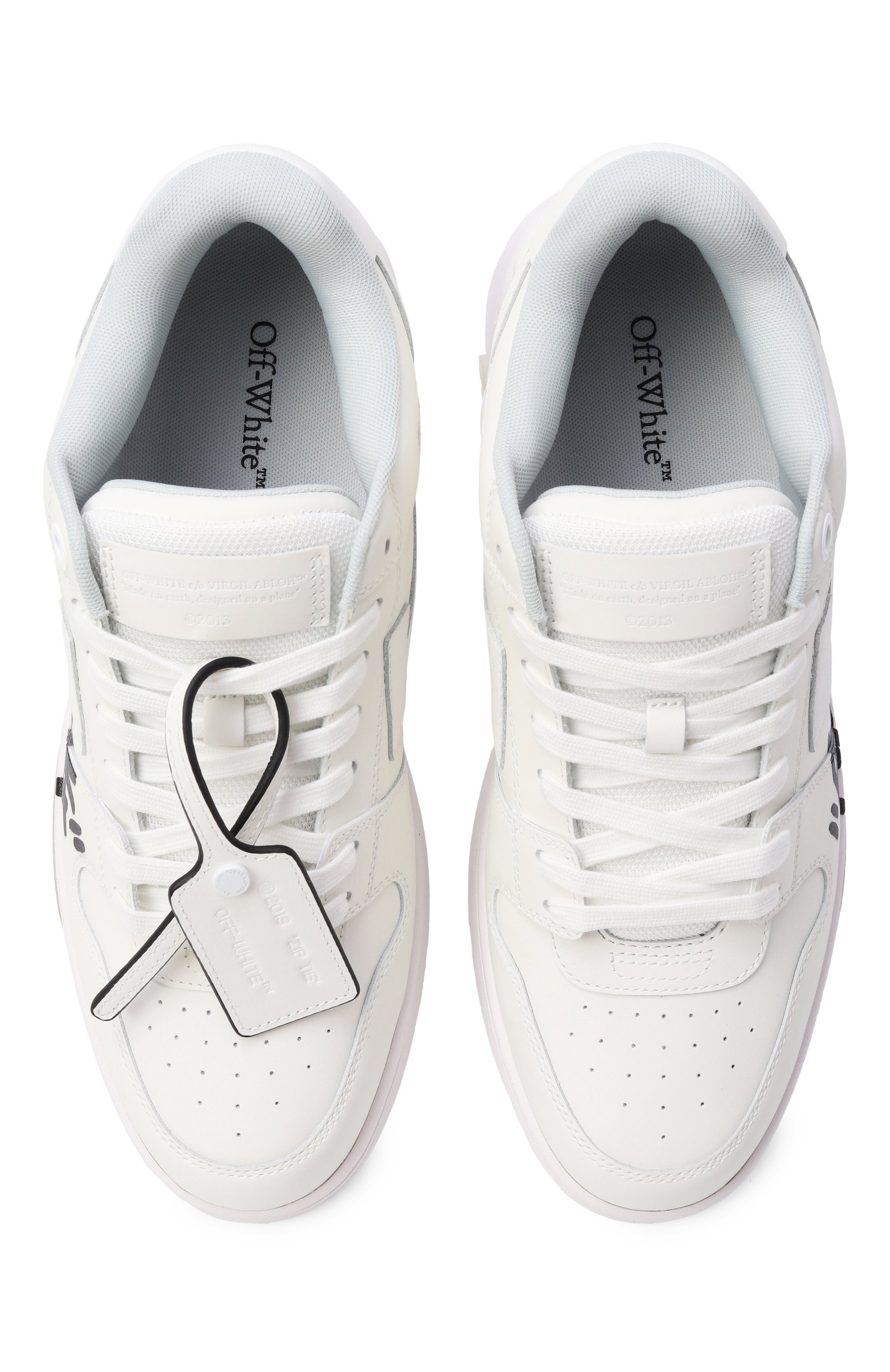 Кожаные кеды out of office OFF-WHITE, арт. 0MIA189C99LEA01A, фото 6