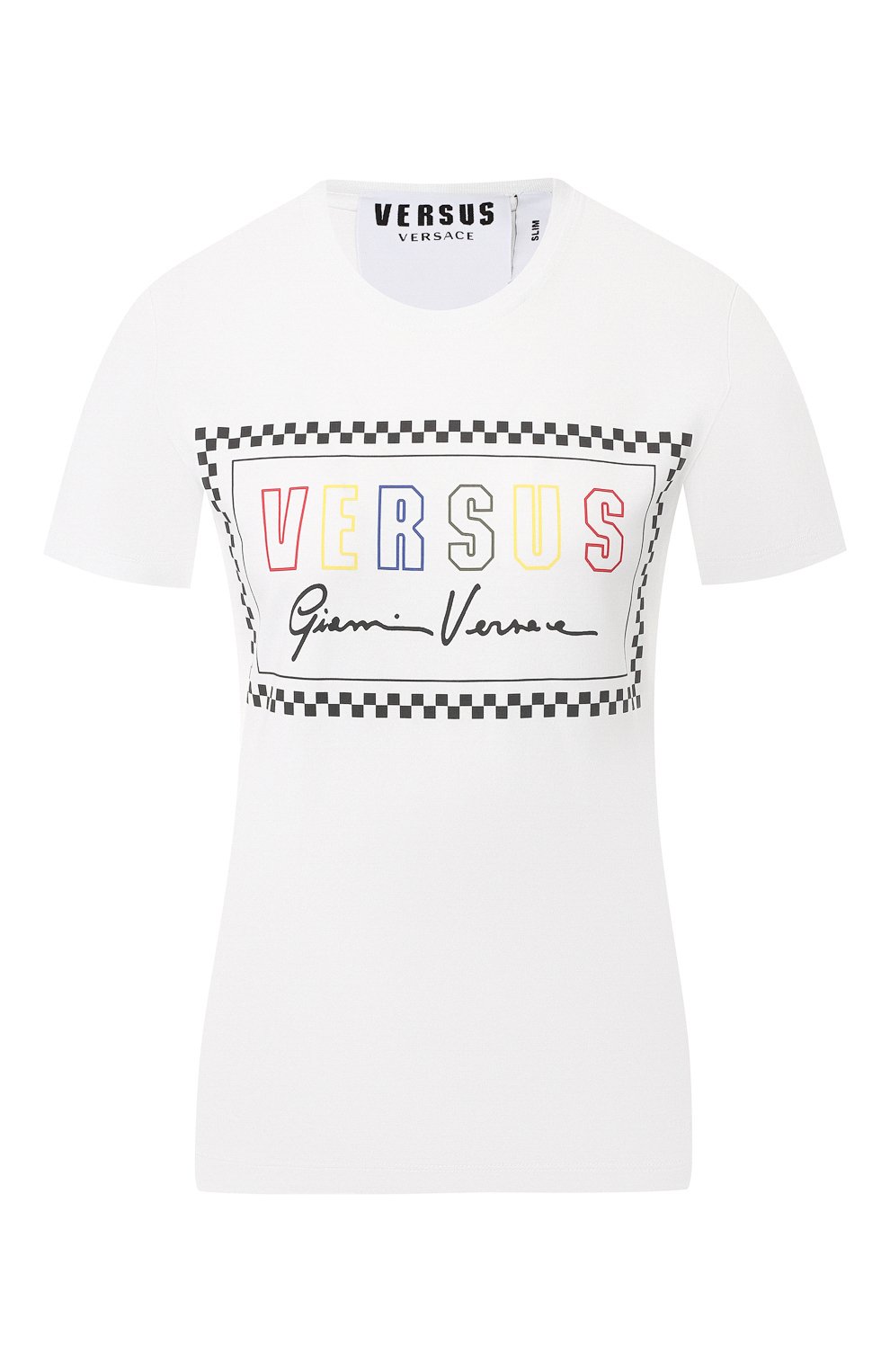 Хлопковая футболка VERSUS VERSACE белого цвета по цене 17250 руб., арт. BD90683/BJ10388, фото 1 Хлопковая футболка VERSUS VERSACE, арт. BD90683/BJ10388, фото 1