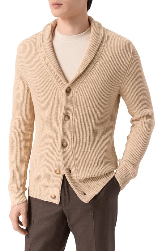 Хлопковый кардиган Gran Sasso 23138/22119 Бежевый  23138/22119 Фото 3