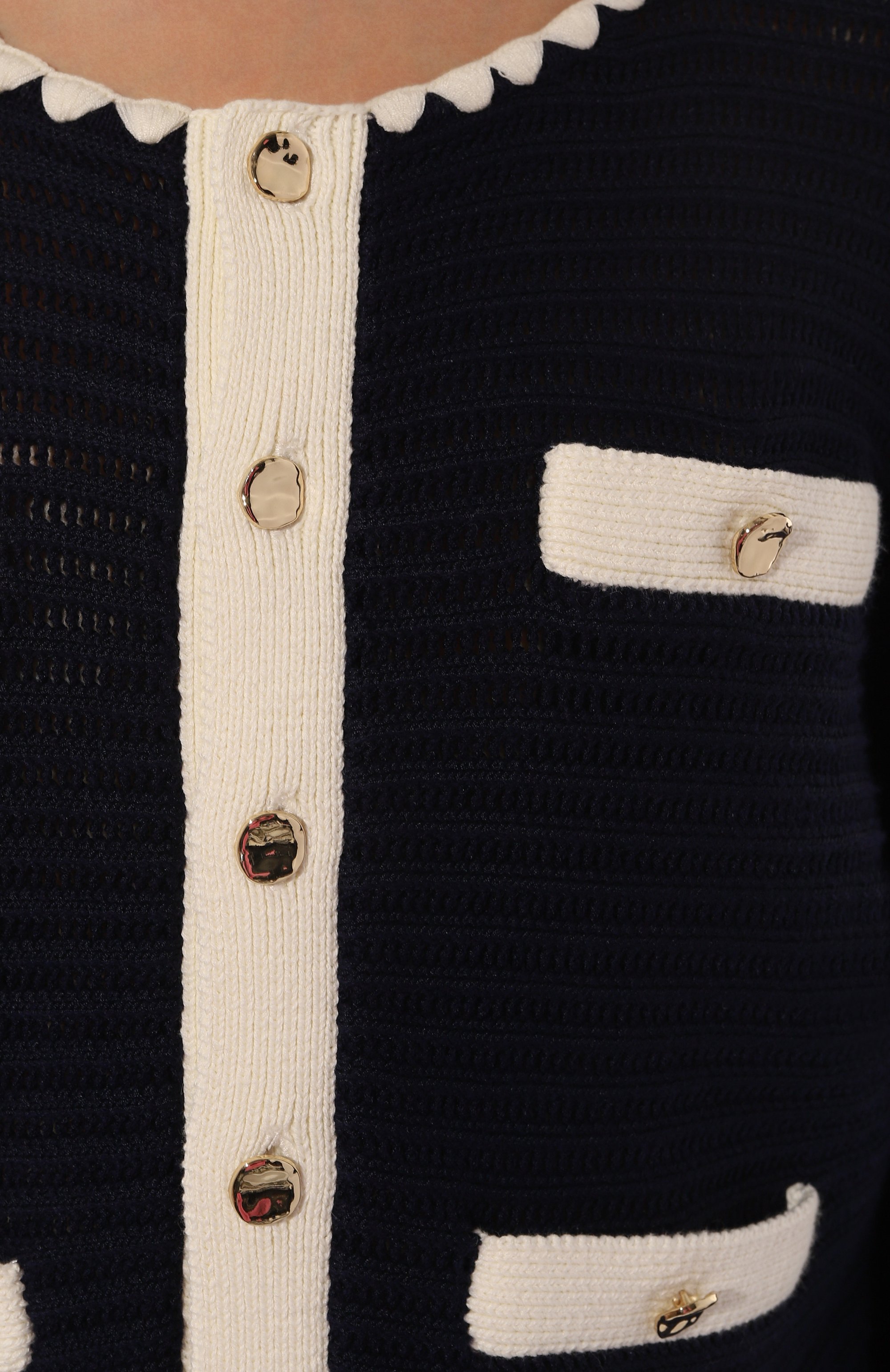 Кардиган из хлопка и вискозы SELF-PORTRAIT, арт. PF24-131J-BL, фото 5