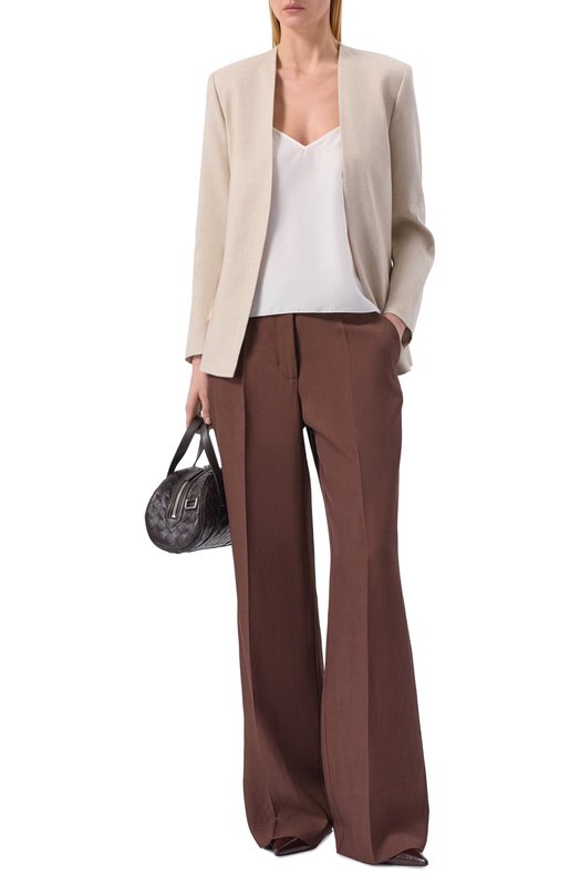 Брюки из вискозы и льна P.A.R.O.S.H. D232214/RAISA26 Коричневый  D232214/RAISA26 Фото 2