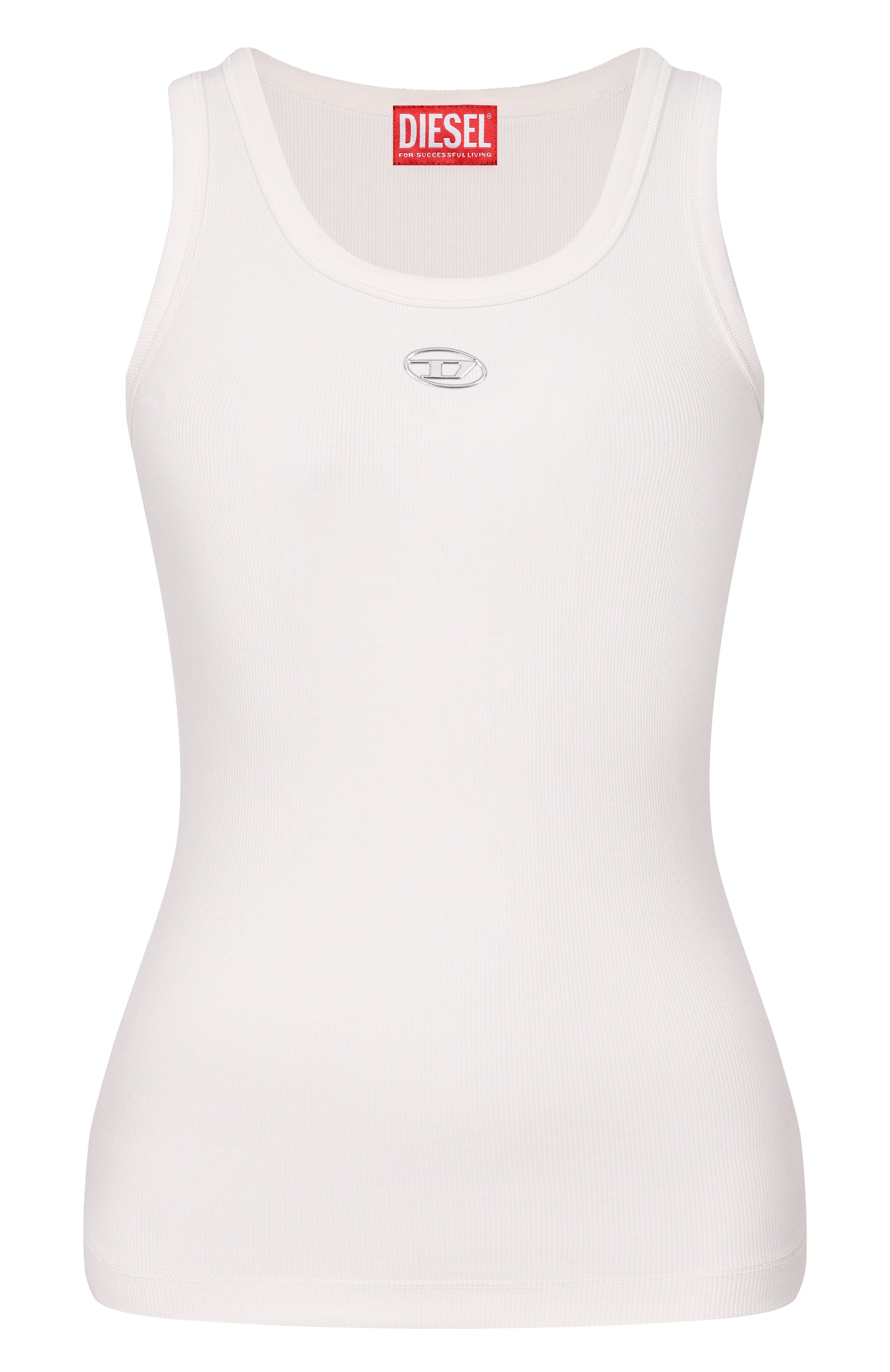 Хлопковая майка DIESEL белого цвета по цене 11800 руб., арт. A19908/0JMBA, фото 1 Хлопковая майка DIESEL, арт. A19908/0JMBA, фото 1