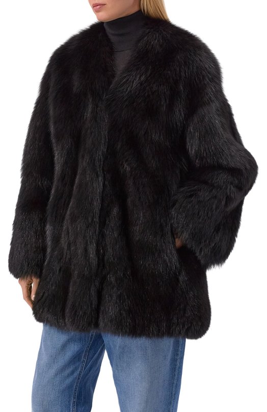Шуба из лисы Giulia Gurman J3B40 Чёрный  J3B40 Фото 3