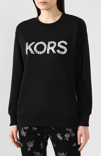 Хлопковый пуловер MICHAEL MICHAEL KORS черного цвета по цене 12600 руб., арт. MH85M2Z97F, фото 3 Хлопковый пуловер MICHAEL MICHAEL KORS, арт. MH85M2Z97F, фото 3