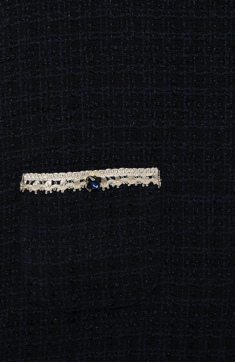 Детское платье EIRENE темно-синего цвета, арт. FW2324121N/9/10A-14/15A | Фото 3 (Драгоценные камни: Проставлено; Материал подклада: Хлопок; Материал внешний: Синтетический материал, Хлопок; Материал сплава: Проставлено; Девочки Кросс-КТ: Платье-одежда; Случай: Повседневный; Рукава: Без рукавов)
