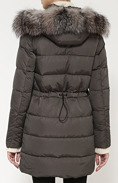 Приталенный стеганый пуховик с меховой отделкой MONCLER, арт. B2-093-49821-25-68065, фото 4