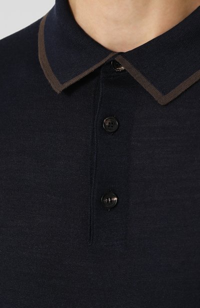 Поло с длинными рукавами из смеси шерсти и шелка ZEGNA, арт. URG00/132, фото 5