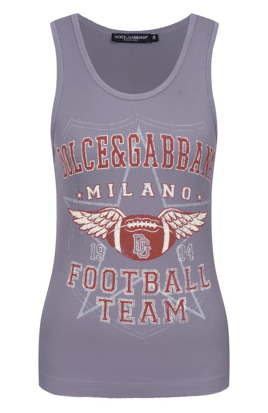 Хлопковая майка Dolce & Gabbana F8V40T/GDD01 Серый F8V40T/GDD01