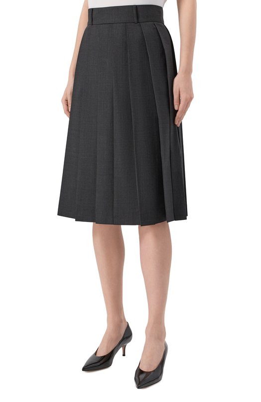 Шерстяная юбка Dice Kayek FW25J411 MCL ANTHRACITE Серый  FW25J411 MCL ANTHRACITE Фото 3