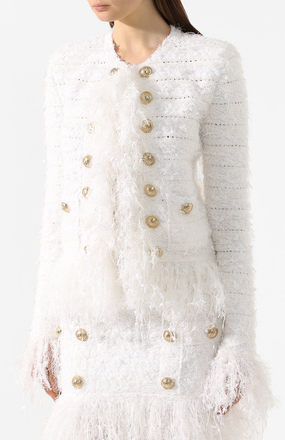 Жакет BALMAIN белого цвета по цене 238500 руб., арт. TF17554/K007, фото 3 Жакет BALMAIN, арт. TF17554/K007, фото 3