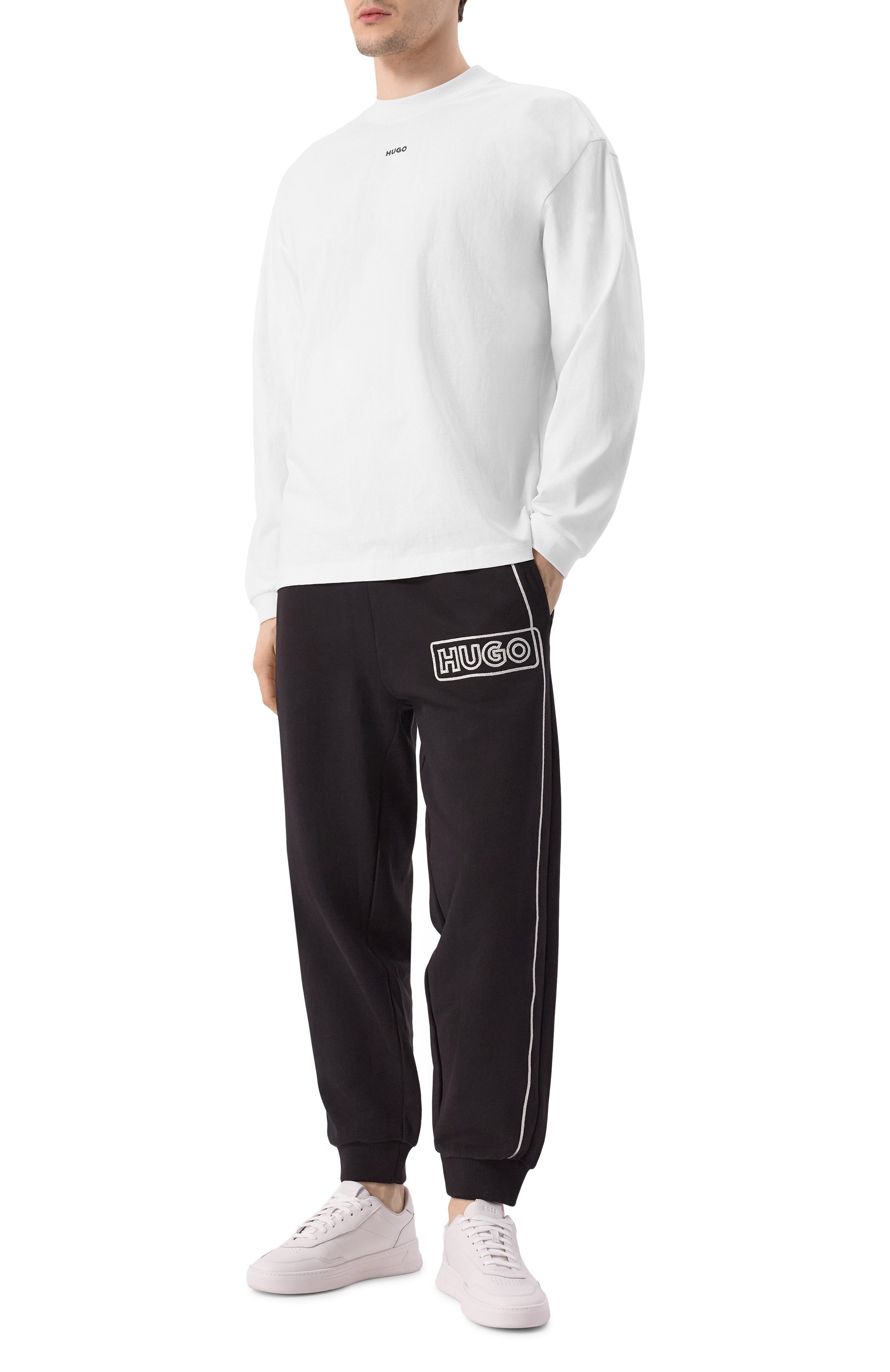 Хлопковый лонгслив HUGO, арт. 50511029, фото 2