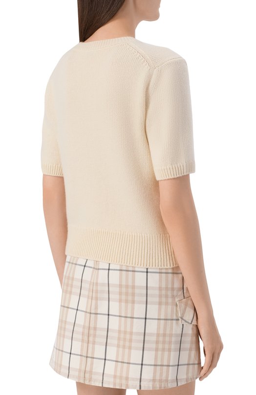 Пуловер из шерсти и кашемира Burberry 8118622 Кремовый  8118622 Фото 4