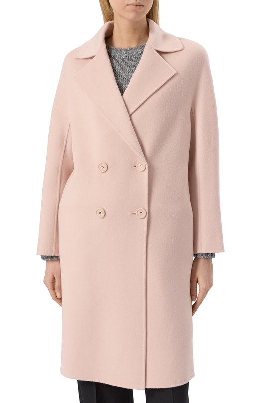 Пальто из кашемира и шерсти Max Mara Studio LICENZA Розовый  LICENZA Фото 3