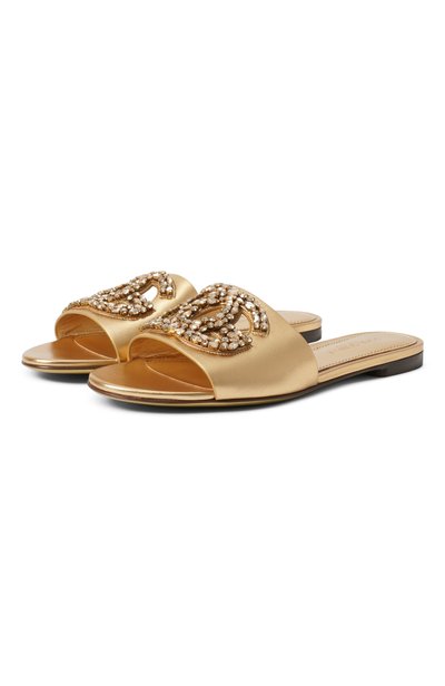 Женские кожаные шлепанцы DOLCE & GABBANA, арт. CQ0697/A3M00