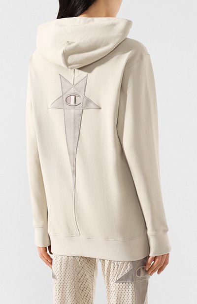 Хлопковое худи rick owens x champion RICK OWENS, арт. CW20S0006/113674, фото 4